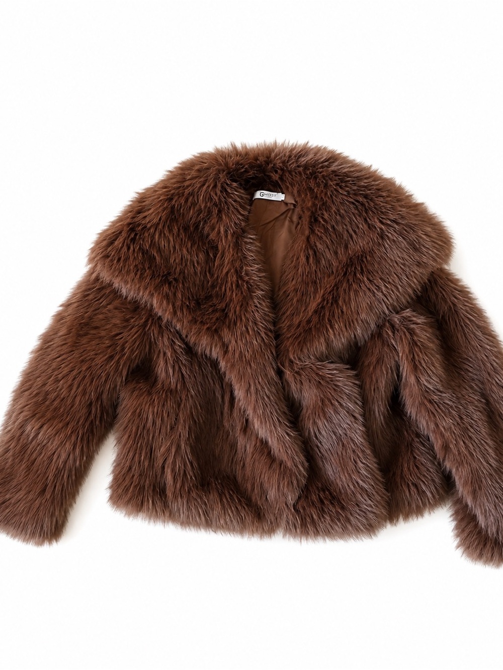 Women's Brown Faux Fur Teddy Jacket